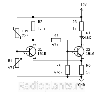 Схема термореле на транзисторах