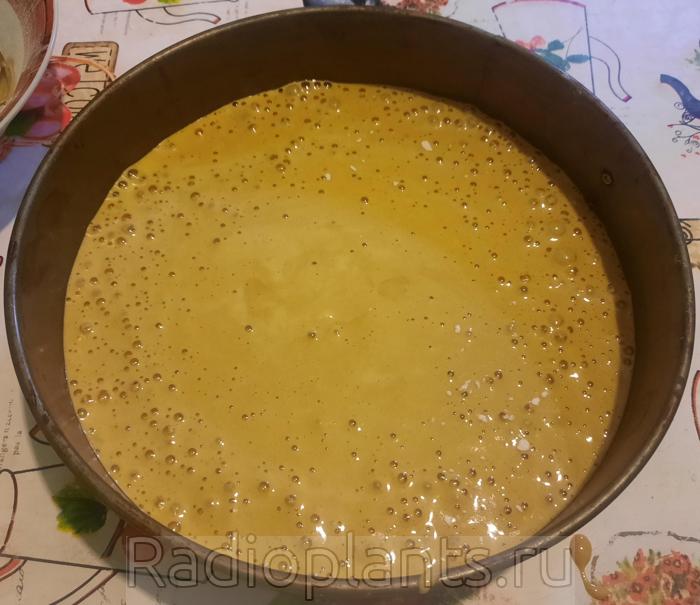 выливаем тесто в форму